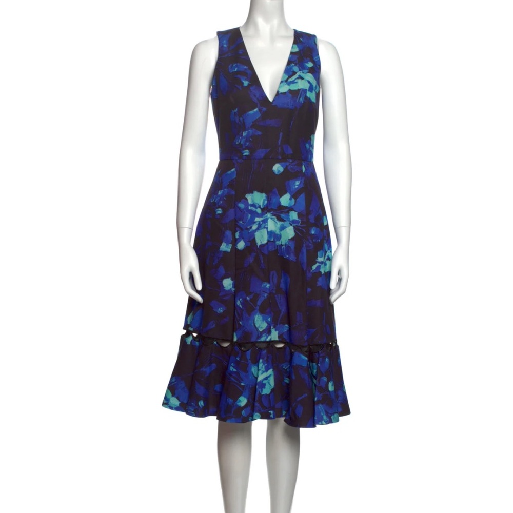 Floral print, midi length dress